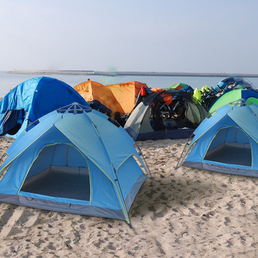 Waterproof Instant Pop Up Double-Deck Tow-Door Camping Tent D172