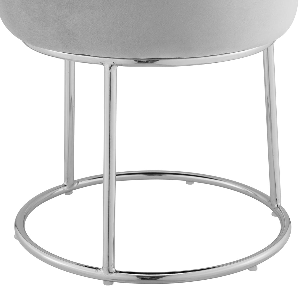 Gray Velvet Vanity Stool K7113