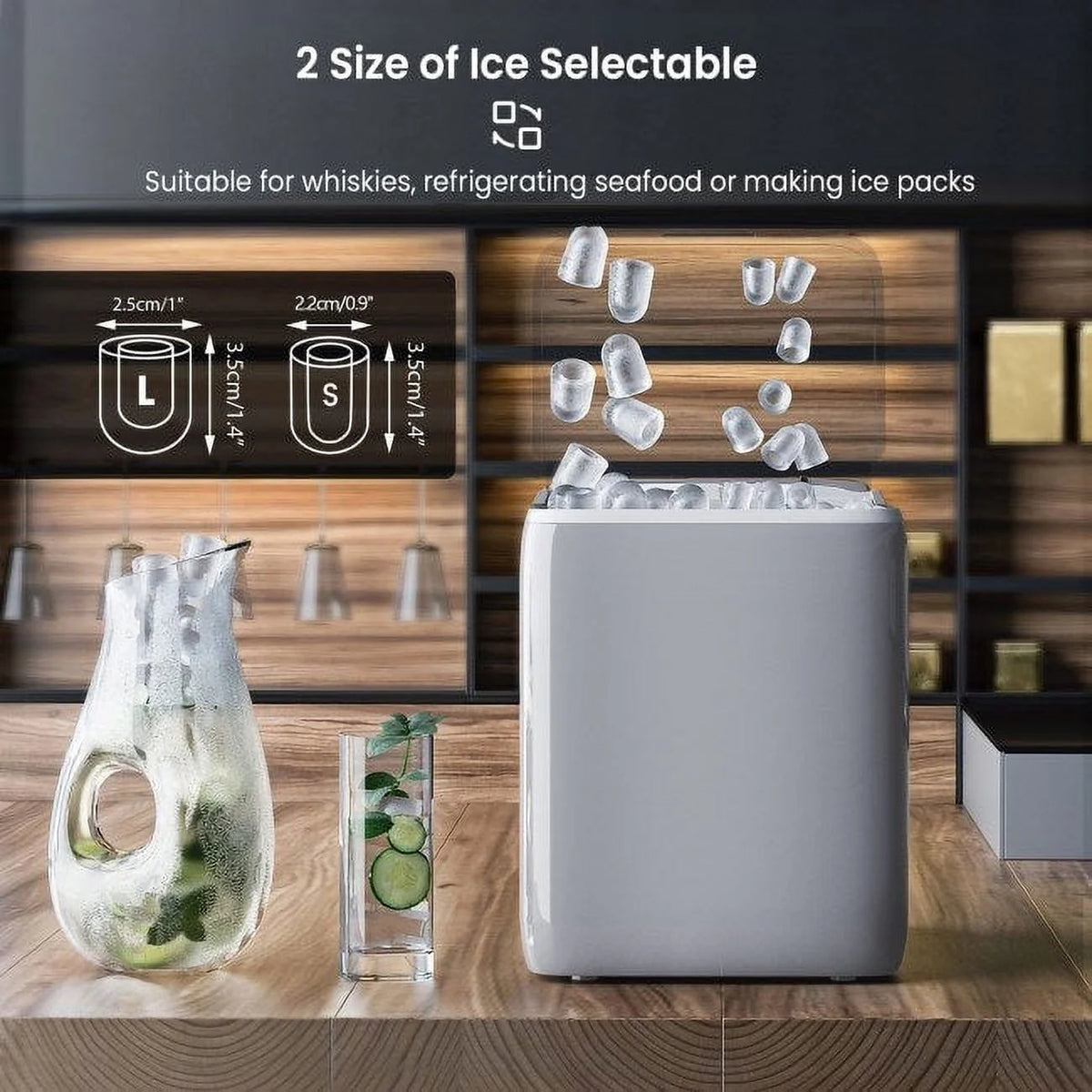 Portable Countertop Ice Maker Machine with Scoop C282
