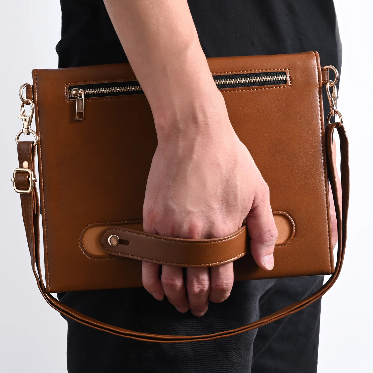 Brown PU Leather Portfolio Case for iPad Pro 12.9-inch J656407