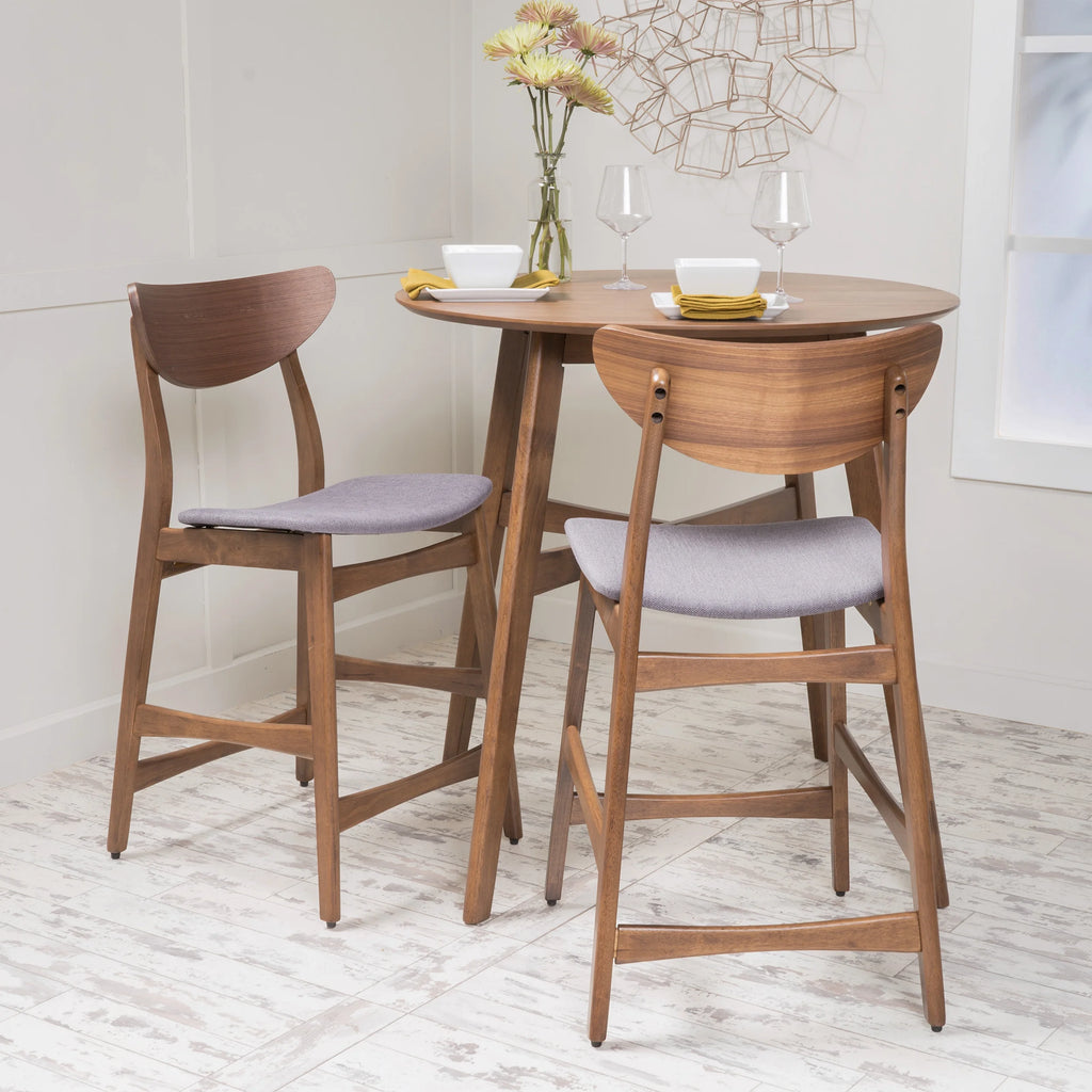 Dark Grey Fabric Counter Chair, Set of 2 W890