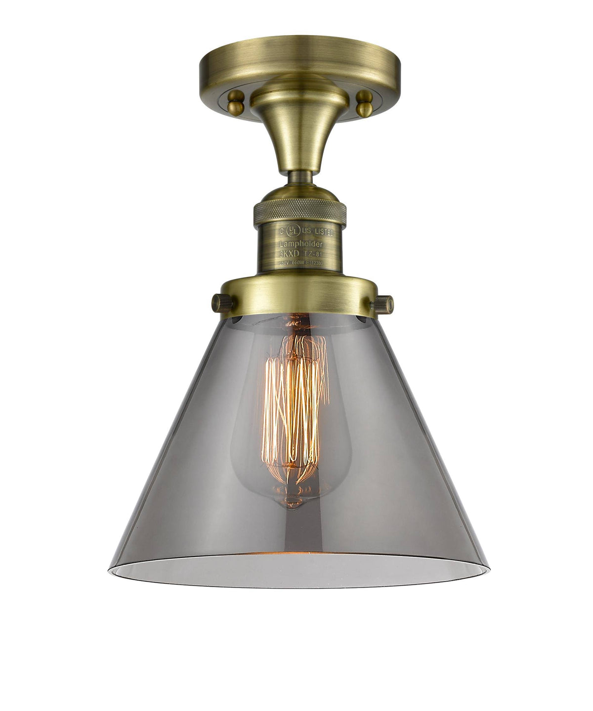 Large Cone 1 Light Semi-Flush Mount X3756