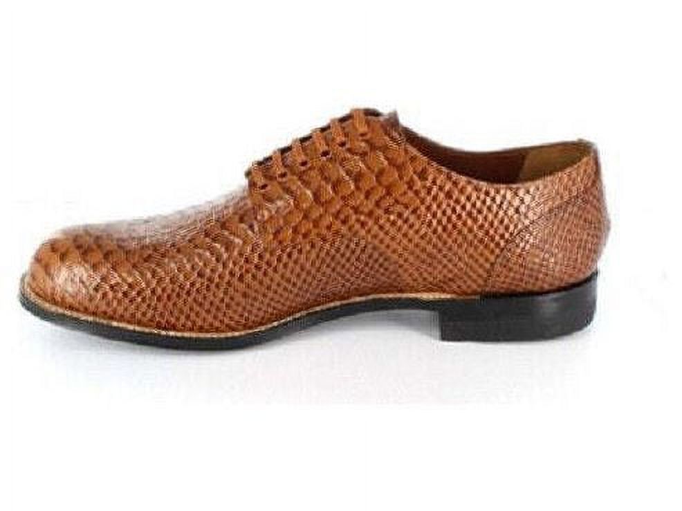 Anaconda Print Leather Shoes Tan E695