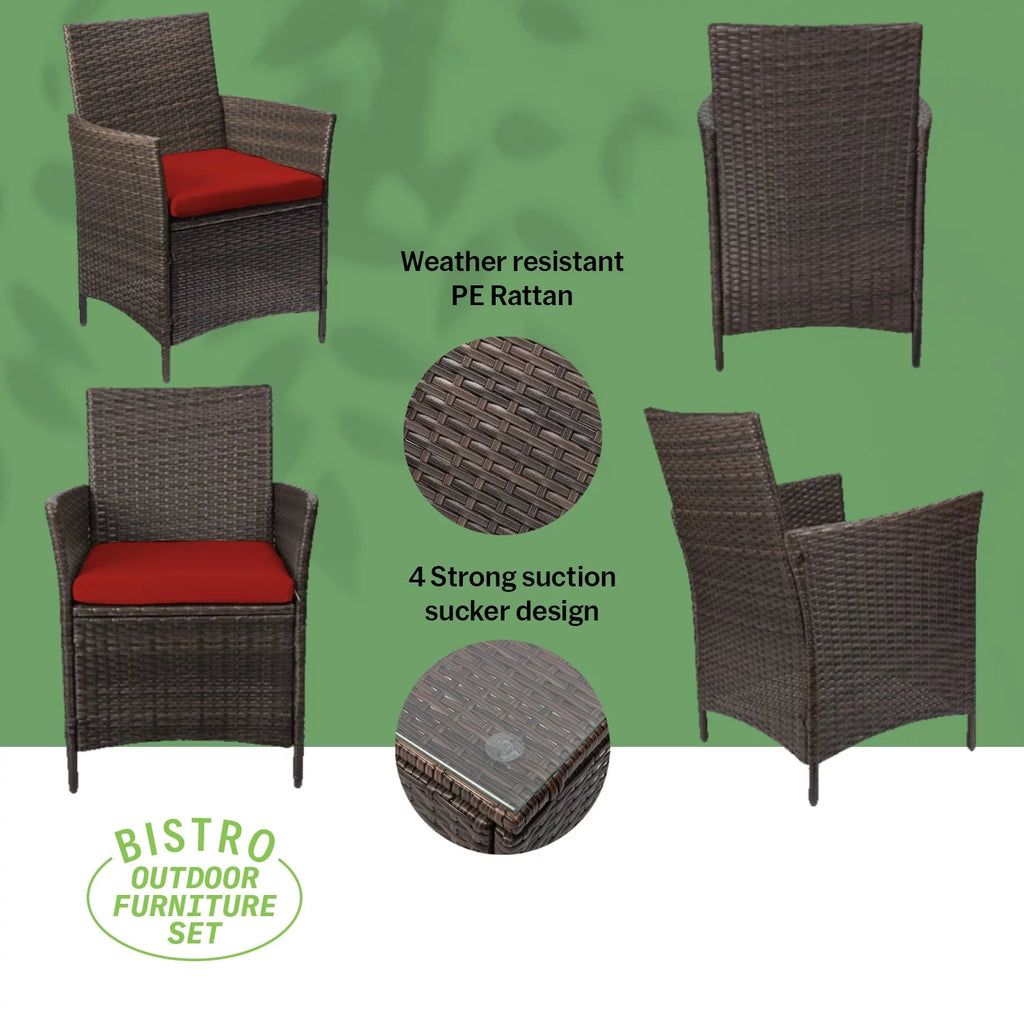 3 Piece Rattan Outdoor Furniture Set L2664