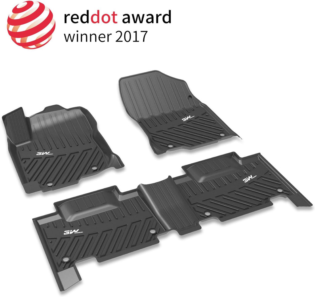 TPE All Weather Custom Fit Floor Liner Full Set Car Mats Black Y42307