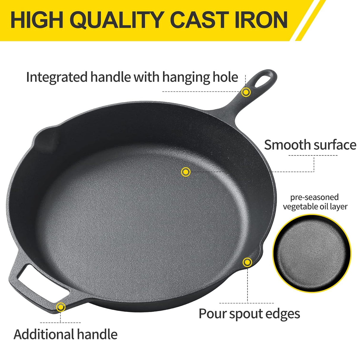 Large 17 Inch Cast Iron Skillet Q840154