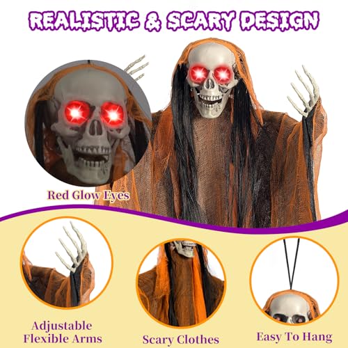 3 Pack Lighted Up Eyes Halloween Hanging Decorations I257