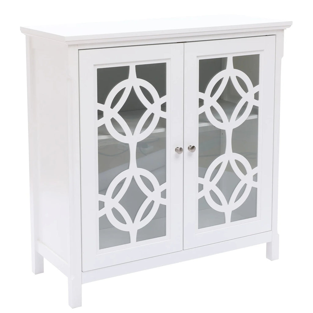 White Wood 2 Door Storage Cabinet E56469