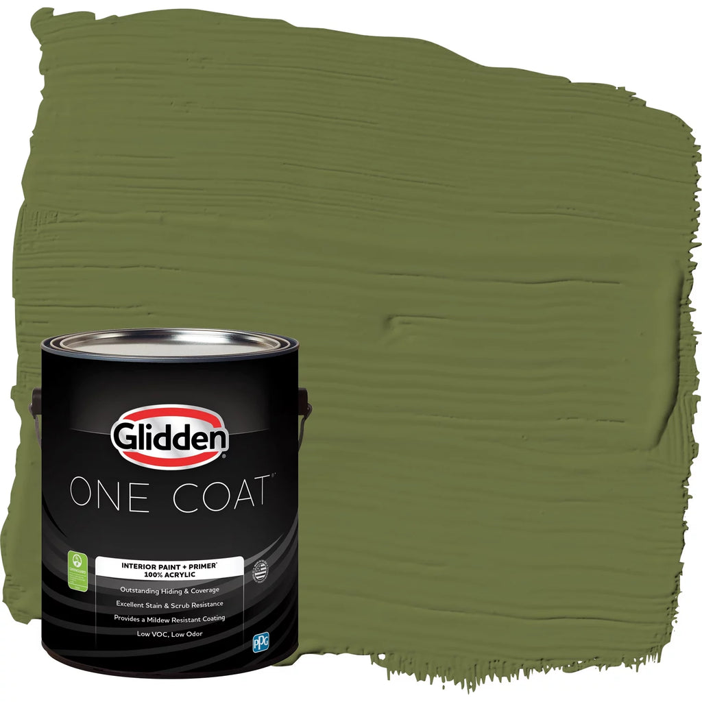 Interior Paint and Primer, Green, 1 Gallon, Eggshell D397