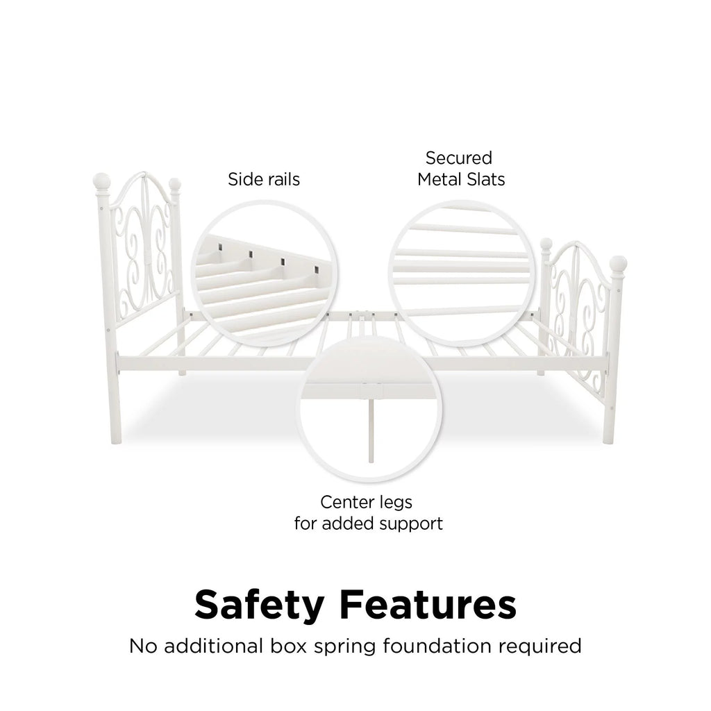White Twin Metal Bed Q46156