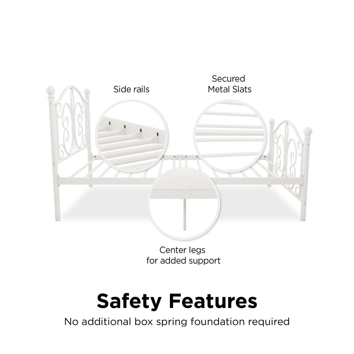 White Twin Metal Bed Q46156