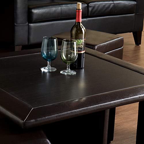 Dark Chocolate Nesting Coffee Table and Storage Ottomans Set X401743