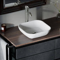 Composite Square Vessel Bathroom Sink with Faucet E2875