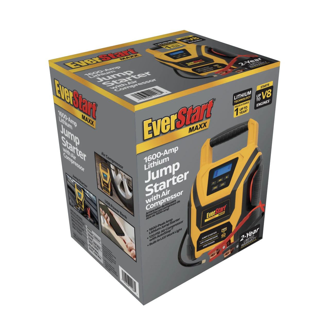 1600 Amp Lithium Jump Starter with Air Compressor K124