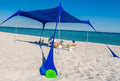 Beach Tent Canopy 4 Pole Sun Shade Pop Up F149586