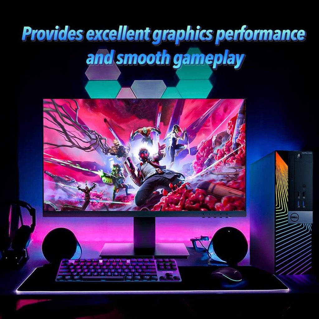 Dell Gaming PC Desktop with 24 Inch Monitor, GT 1030 2GB, Intel Core i7-6700, 16GB Ram 512GB SSD, Windows 10 Pro, RGB Keyboard Mouse (Renewed) Q216