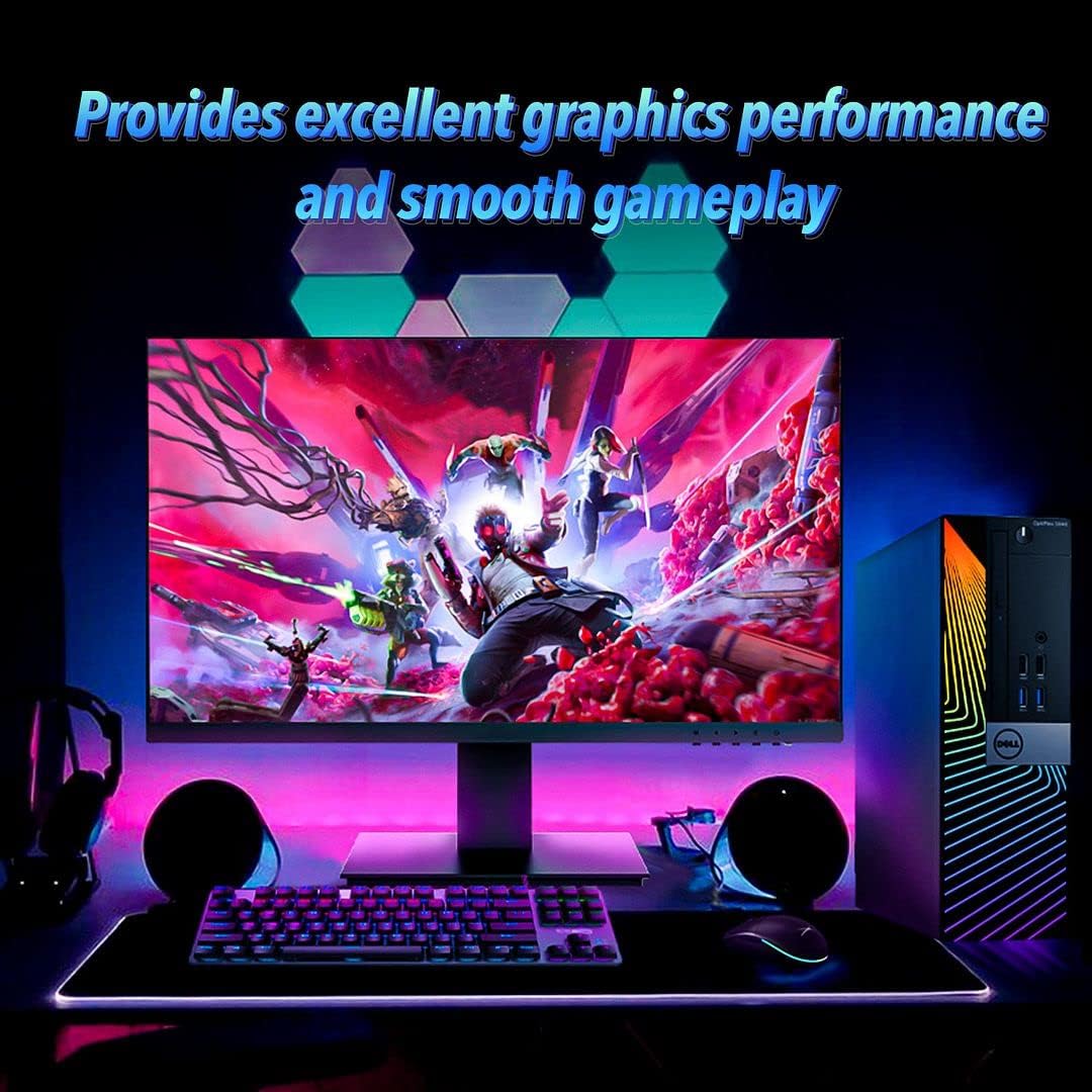 Dell Gaming PC Desktop with 24 Inch Monitor, GT 1030 2GB, Intel Core i7-6700, 16GB Ram 512GB SSD, Windows 10 Pro, RGB Keyboard Mouse (Renewed) Q216
