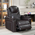 Brown Power Recliner with Power Adjustable Headrest, Wireless Charging Device, USB Port, Storage Arms, Cup Holder and Swivel Tray Table T954625