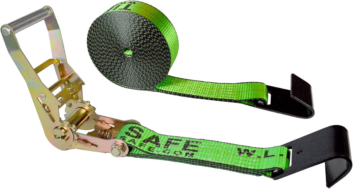 2” x 30’ Flat Hook Tie Down Ratchet Straps (Red, 6 Pack) Z9506