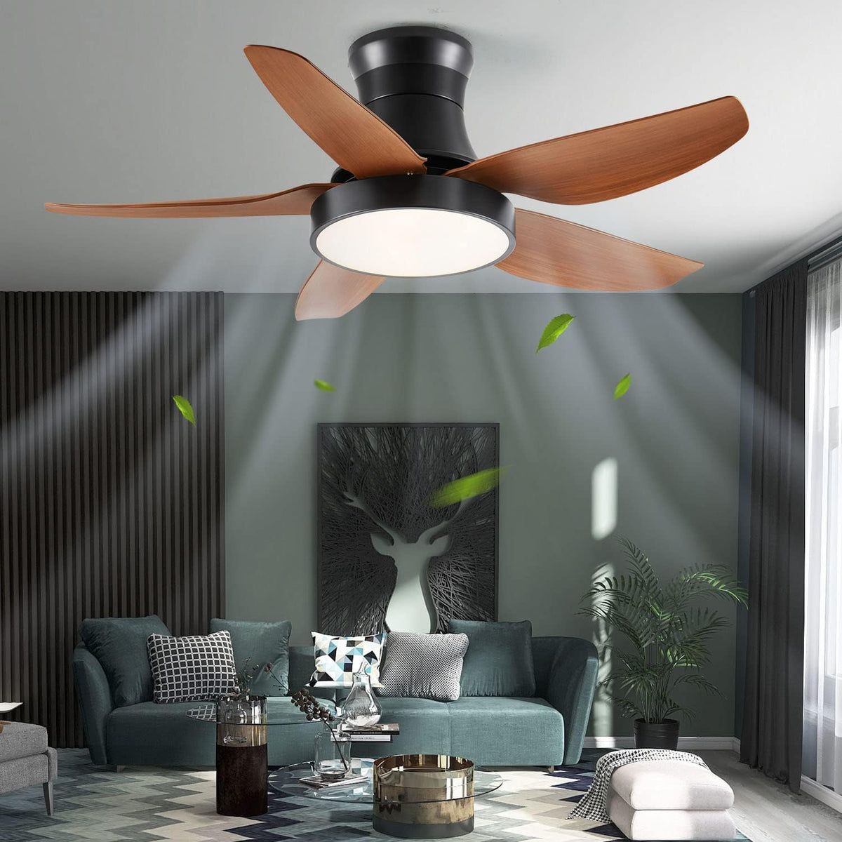 Black 52 Classical Ceiling Fan with Remote Control E736171