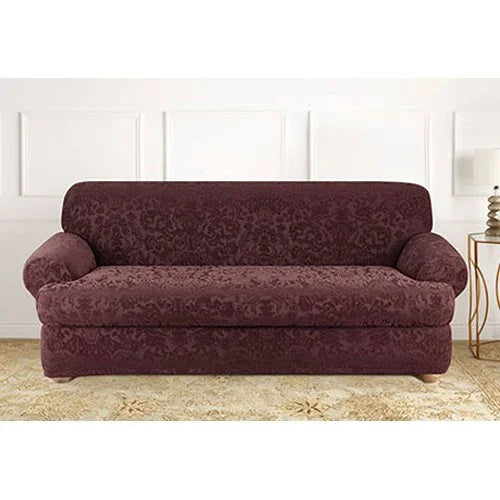 Stretch Jacquard Damask Loveseat Cover P338