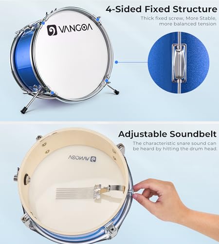 Kids 3-Piece Drum Set with Throne Cymbal Pedal & Drumsticks T4724