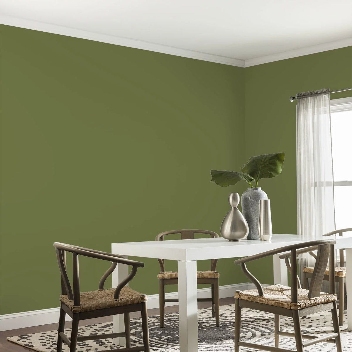 Interior Paint and Primer, Green, 1 Gallon, Eggshell D397