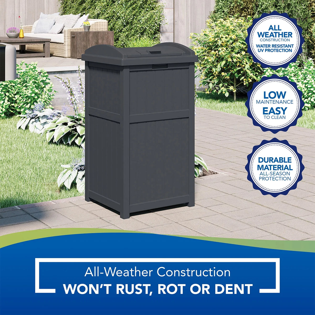 33 Gallon Outdoor Garbage Waste Bin B929