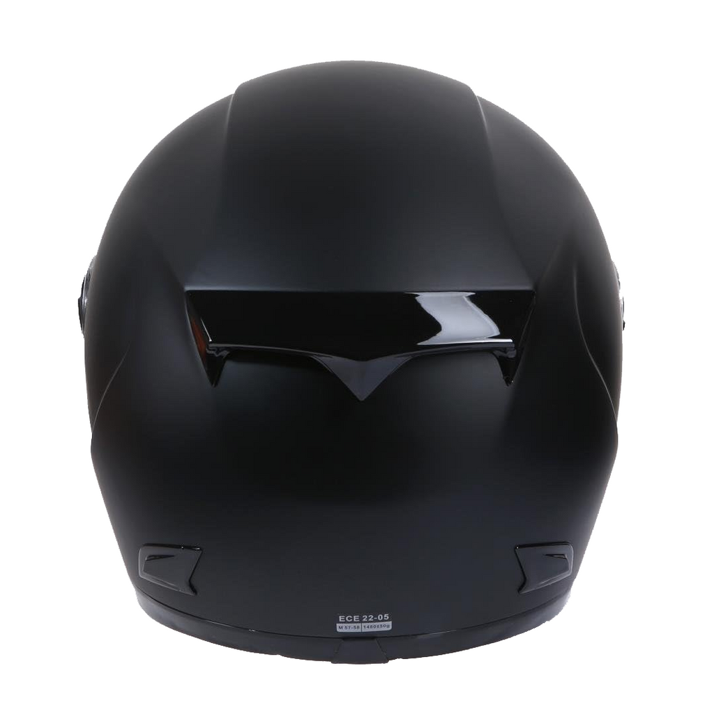 Matt Black Motorcycle Helmet with Clear and Tinted Visors (XXL) L669