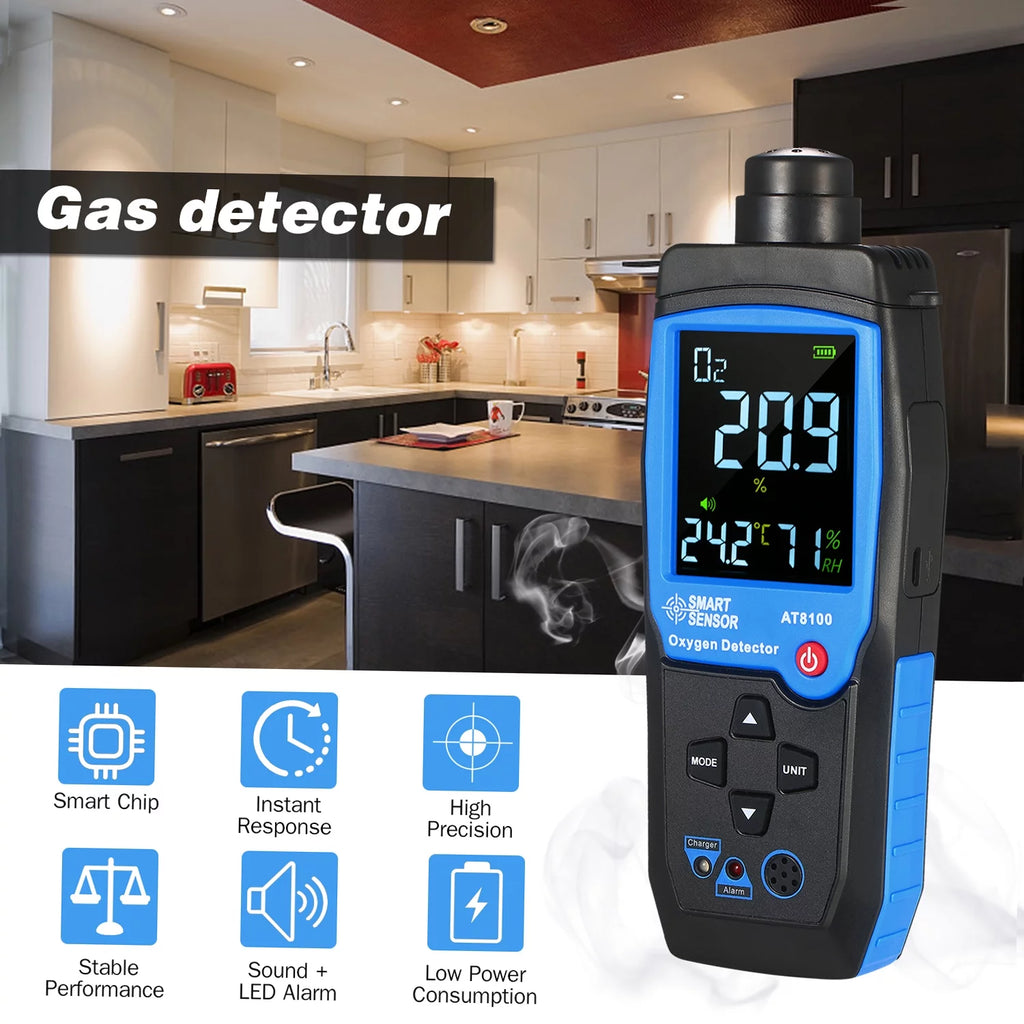 Handheld Digital USB Rechargeable O2 Sensor Tester Monitor LCD Display V897604