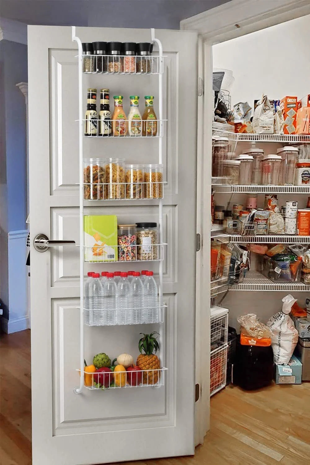 6-Tier Over The Door Pantry Organizer Rack Heavy-Duty Hanging Shelf C6031