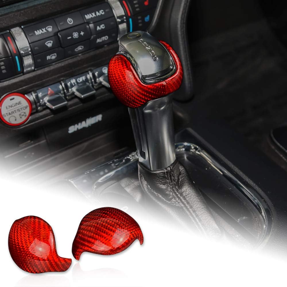 Carbon Fiber Car Gear Shift Knob Cover Pack of 2 F19983