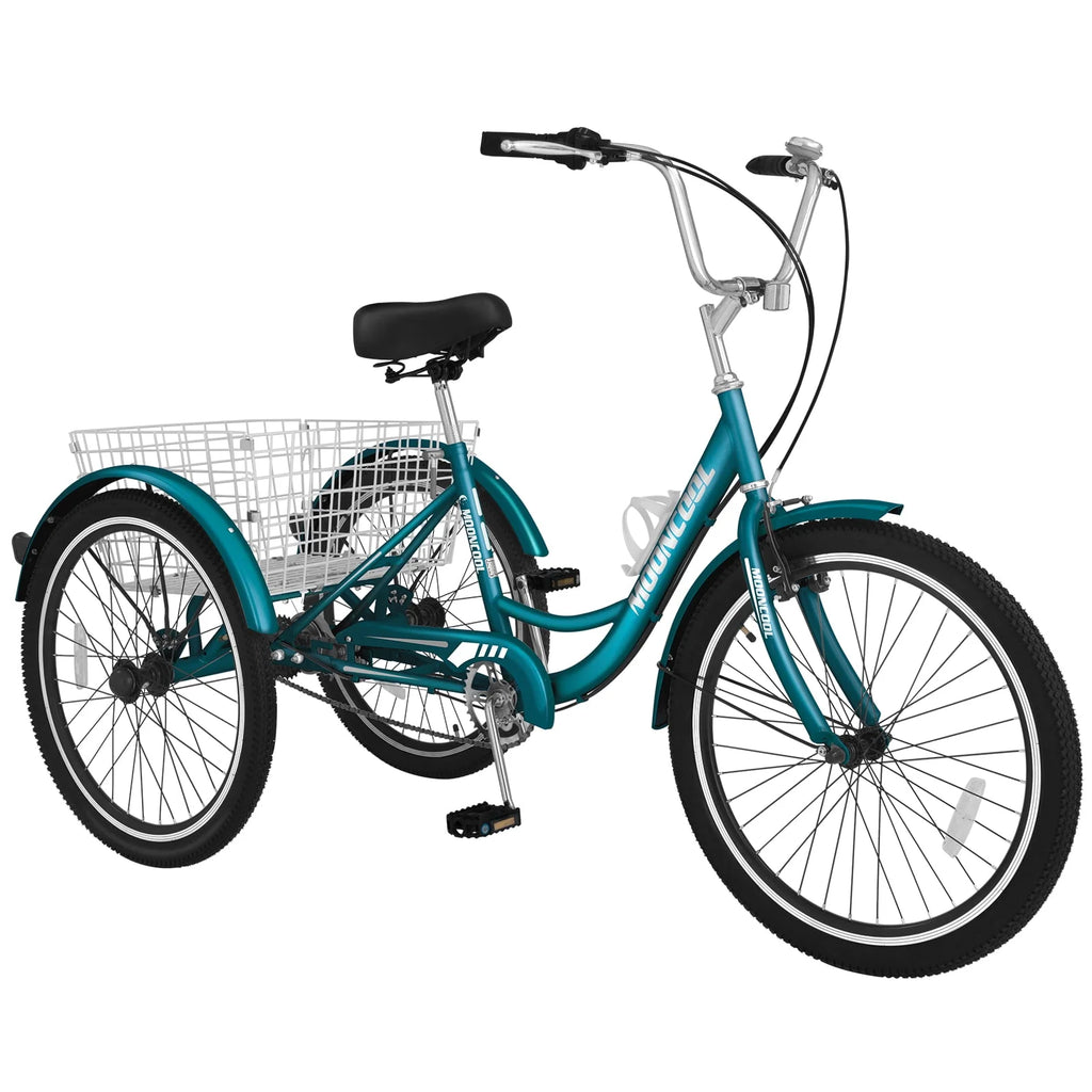 24 Inch Single Speed Adult Tricycle with Basket S574177
