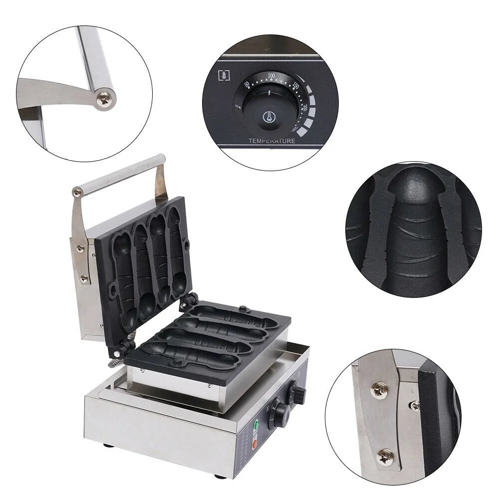 4PCS Nonstick Electric Waffle Maker and Hot Dog Baker S207044