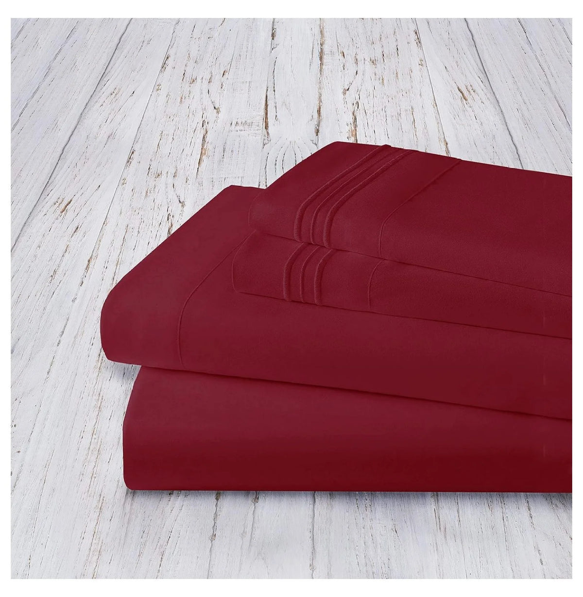 Burgundy Twin 4 Piece Sheet Set with Pillowcases N469