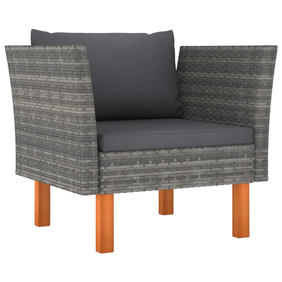9 Piece Gray Poly Rattan Patio Conversation Set I788372