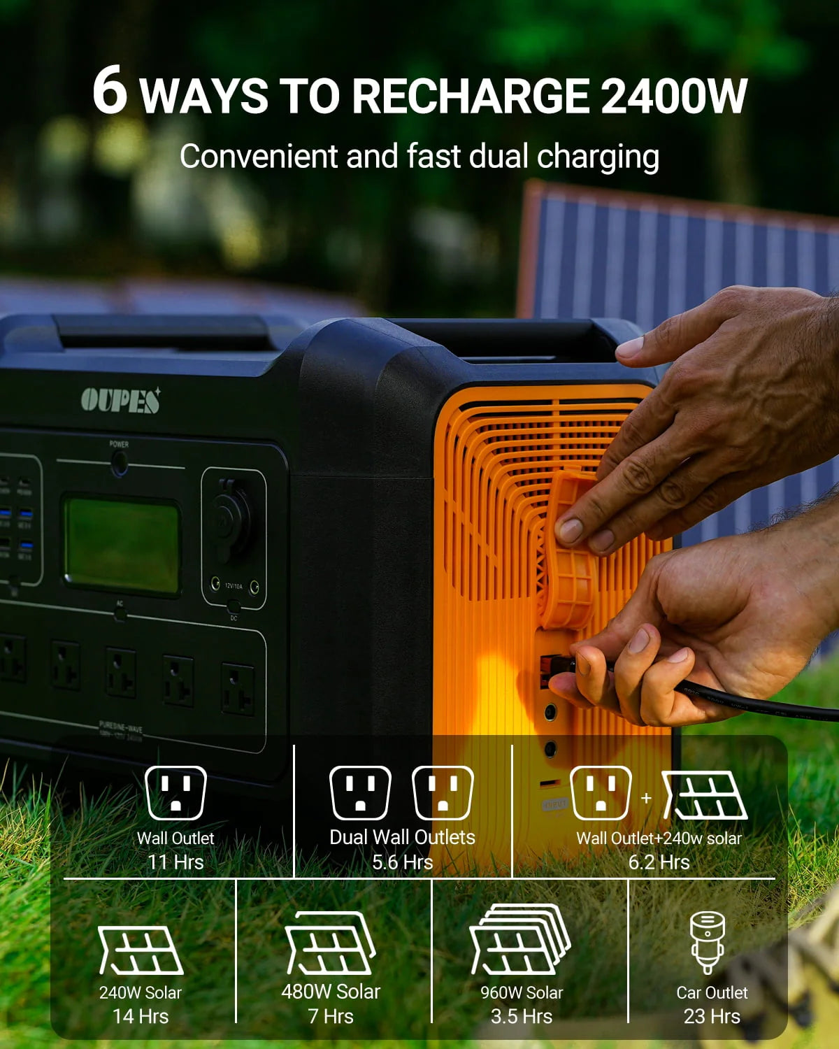 2400W 2232Wh Portable Power Station with 4 240W Solar Panels Z76352