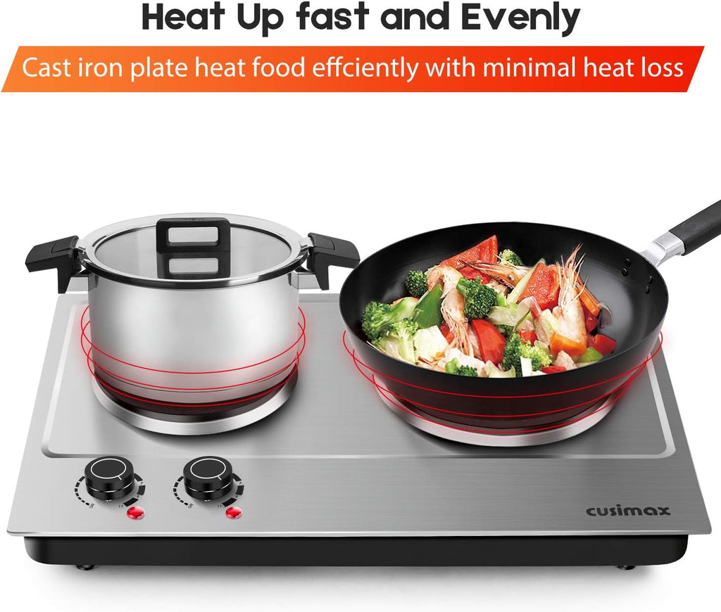 1800W Stainless Steel Double Electric Hot Plate T536306