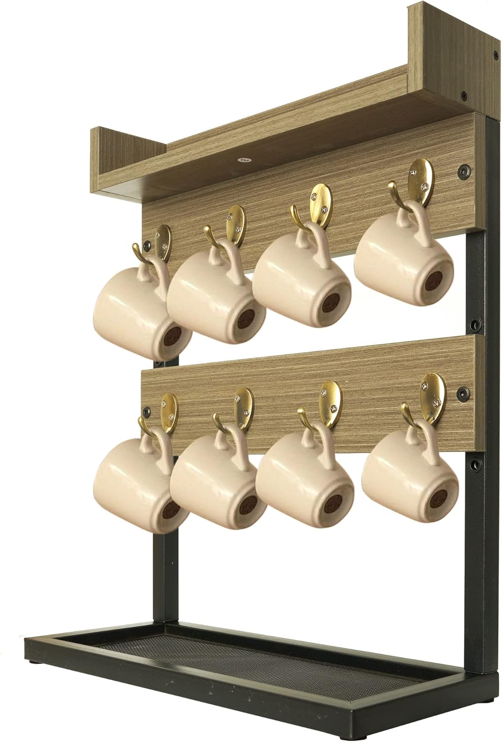Wall Mounted 2-Tier Coffee Mug Rack C3930