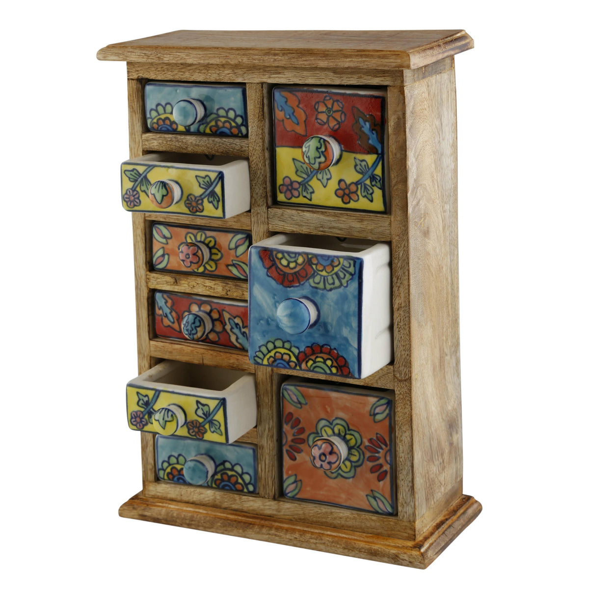 9 Drawer Light Brown Wood Apothecary Chest Y783826