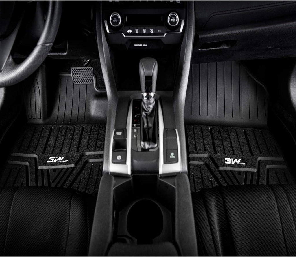 TPE All Weather Custom Fit Floor Liner Full Set Car Mats Black Y42307