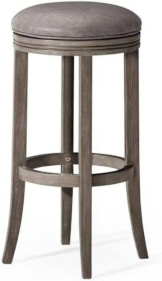 Eva Stool Weathered Oak Finish Vegan Leather U16309