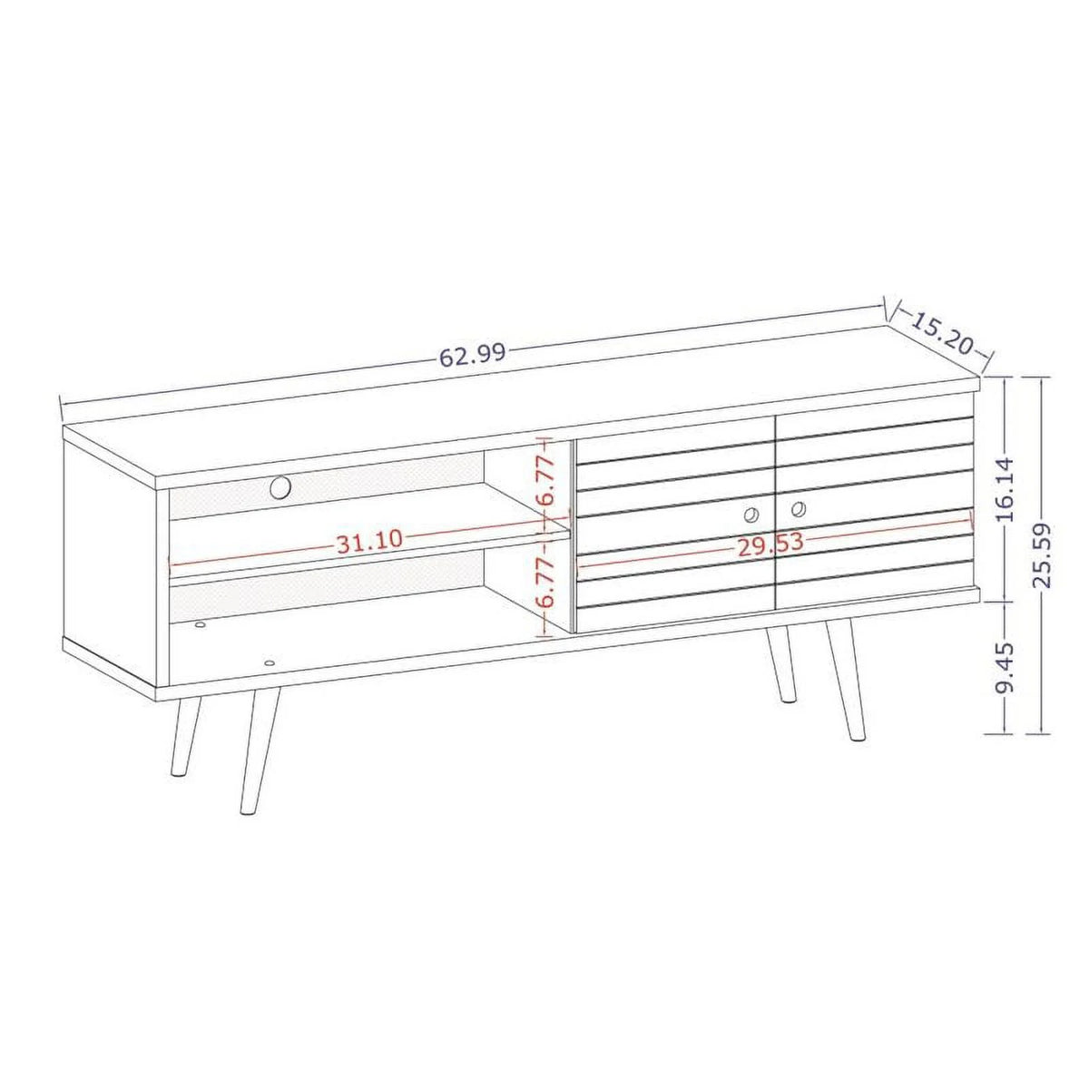 Solid Wood TV Stand for TVs up to 60" T162
