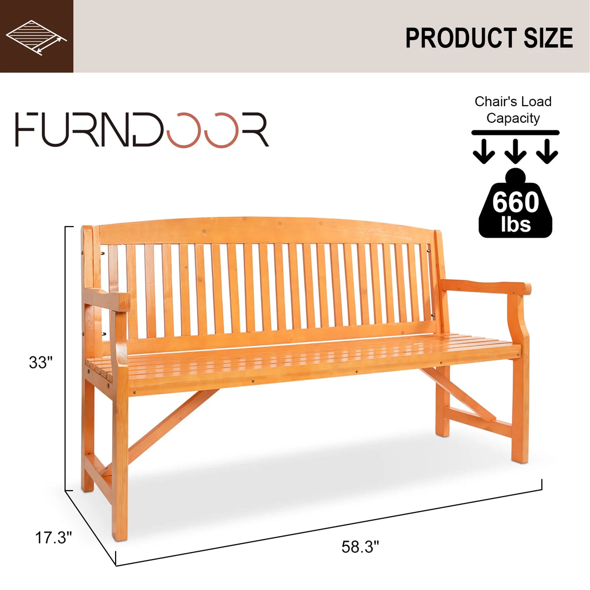 3 Person Wood Outdoor Bench G916
