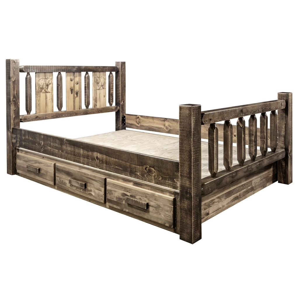 Brown Wood Twin Storage Bed E243682