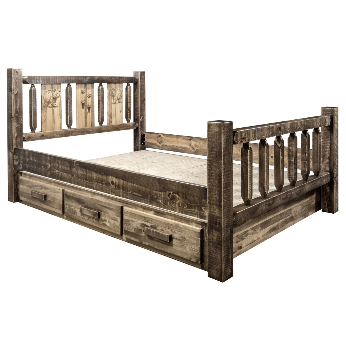 Brown Wood Twin Storage Bed E243682