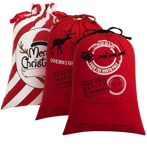 Canvas Santa Sack with Drawstring 2 Pack B6984