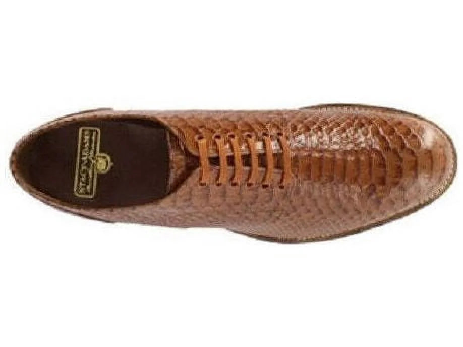 Anaconda Print Leather Shoes Tan E695