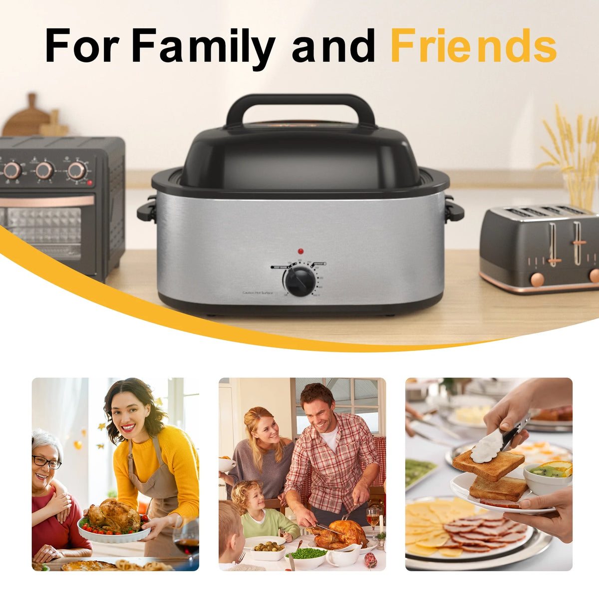 22 Quart Electric Roaster Oven with Self-Basting Lid B774963
