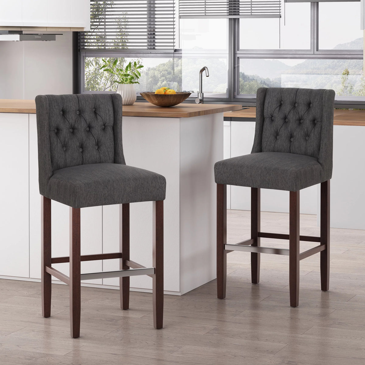 Charcoal Espresso Barstools G7681